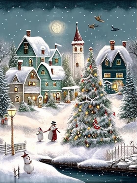 Kits de pintura de diamantes para adultos, bricolaje 5D para el día de Navidad, kit de pintura de diamantes para el día de Navidad, arte de