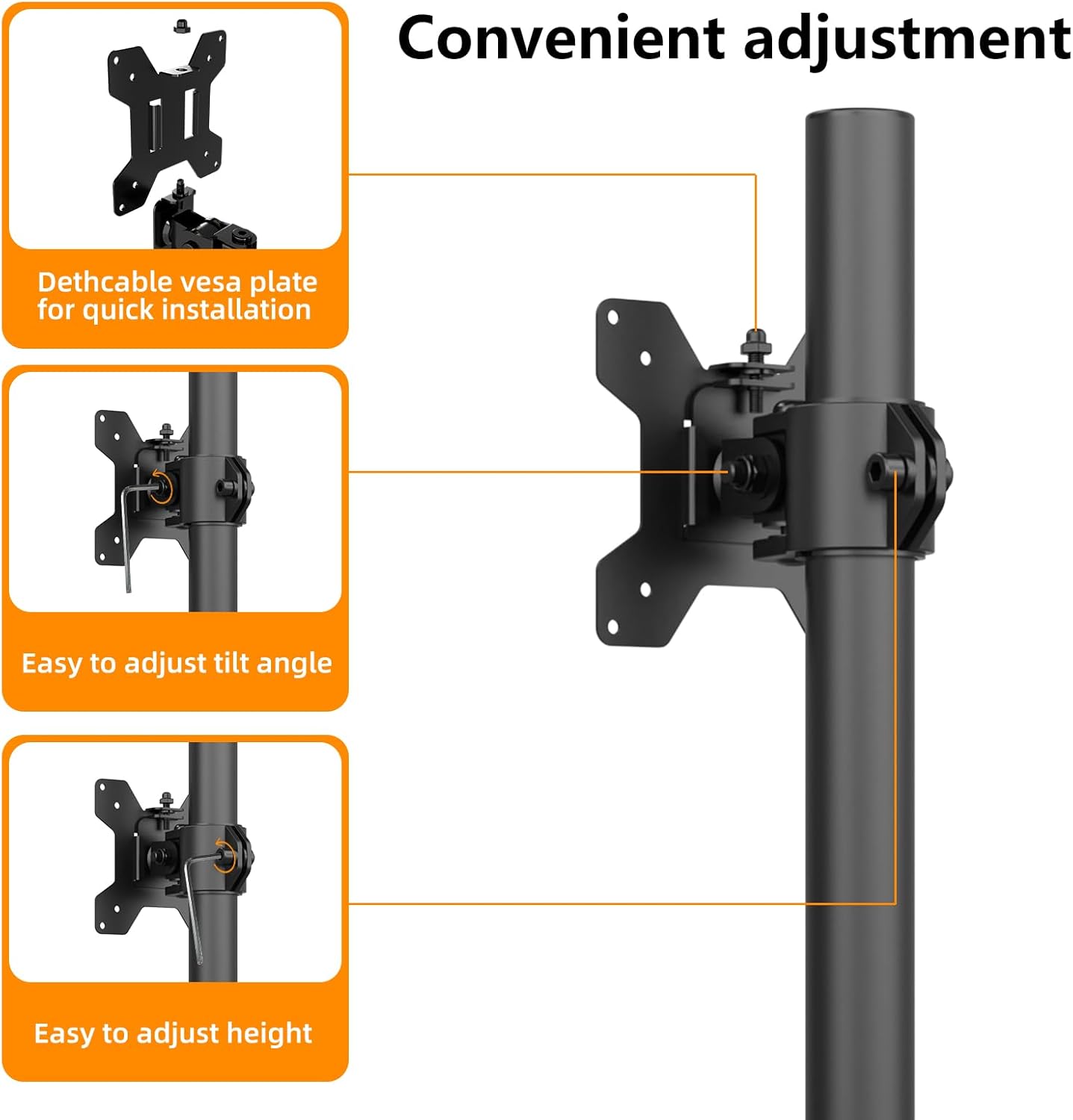 PHOLITEN Soporte de monitor para la mayoría de pantallas de computadora de 13-32 pulgadas de hasta 22 libras, soporte de monitor de escritorio