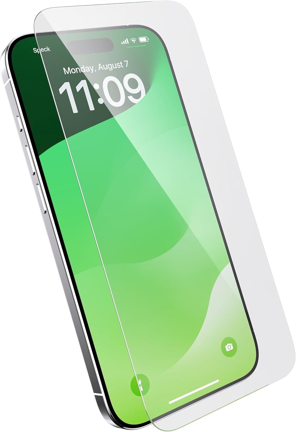 Speck Protector de pantalla de vidrio ultrafino, 6.1 pulgadas para iPhone 15 Pro, resistente a los golpes, fácil de instalar, ShieldView Glass,