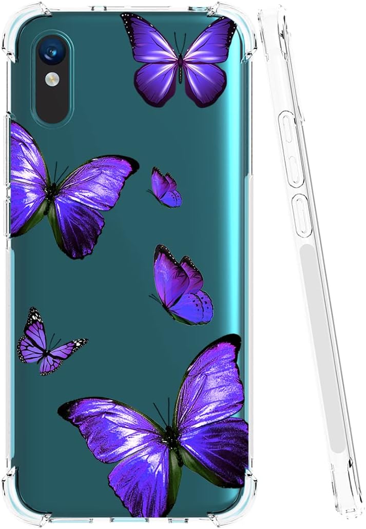 Bohefo Funda transparente compatible con Redmi 9A M2006C3LGRedmi 9i M2006C3LII para niñas y mujeres, bonita funda protectora de TPU suave a prueba
