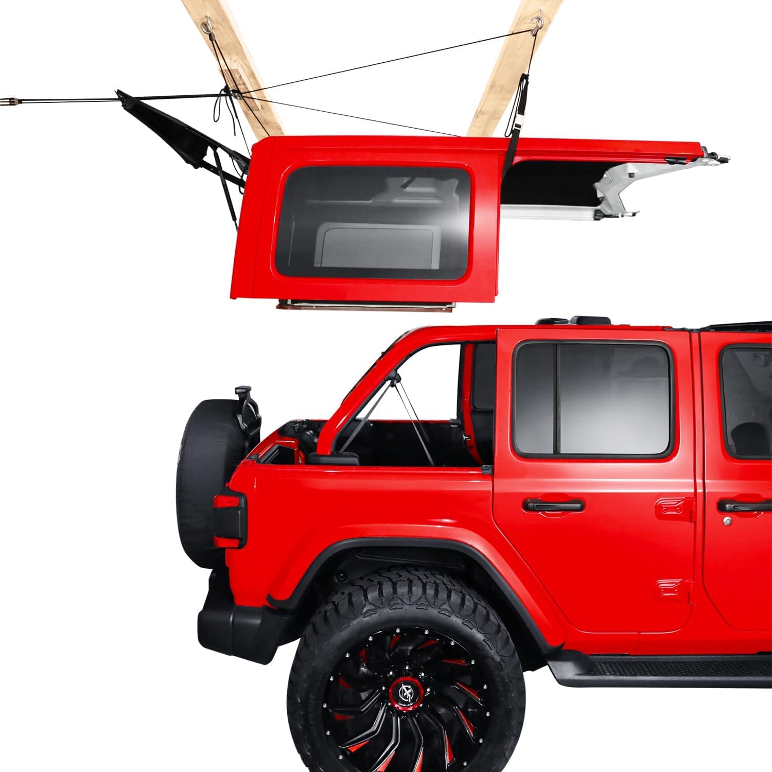 Elevador de extracción de parte superior dura para Jeep Wrangler, compatible con todos los modelos de Jeep Wrangler JK JL, fácil operación para una