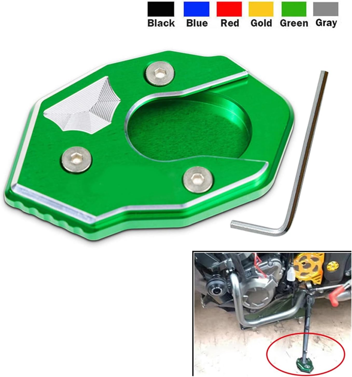 JosbY for Kawasaki for ZX6R for ZX10R for Z1000SX Z800 Z900 Z650 Z750 Z900RS NINJA1000 650R ER6N ER6F Side Stand Plate Pad Kickstand Extension