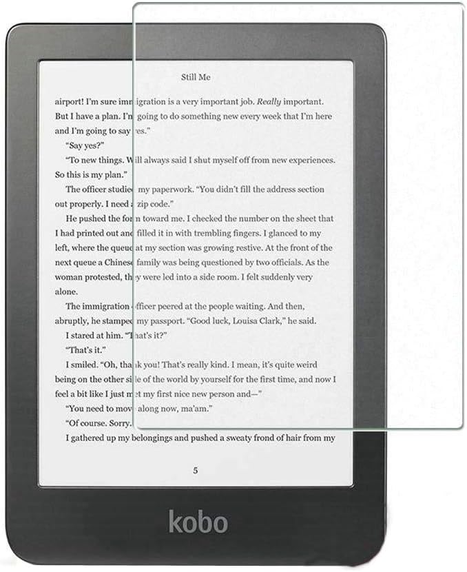 Paquete de 2 protectores de pantalla de vidrio templado transparente para Kobo Nia 2020, Kobo Aura Edition 2, Kobo Clara HD