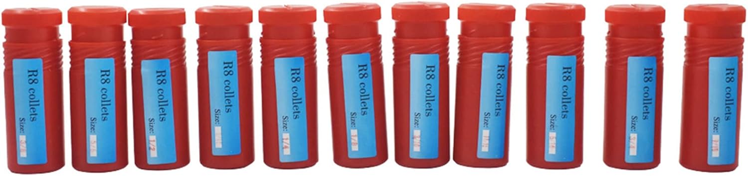 Juego de pinzas R8 de 18-34 de pulgada para varios orificios de husillo de molino R8 0.0006 TIR paquete de 11
