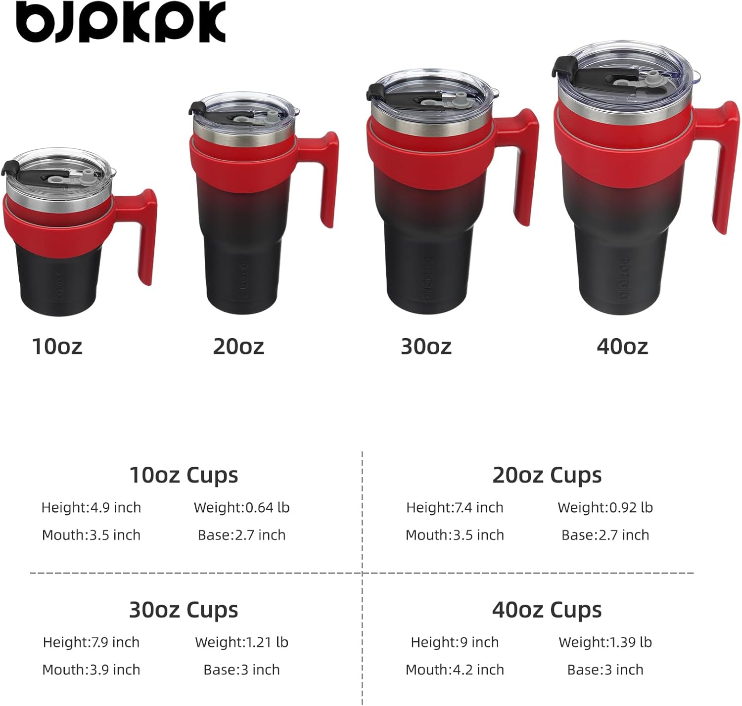 BJPKPK Vaso aislado de doble pared de acero inoxidable de 20 onzas con asa y tapa de pajita, luna de sangre