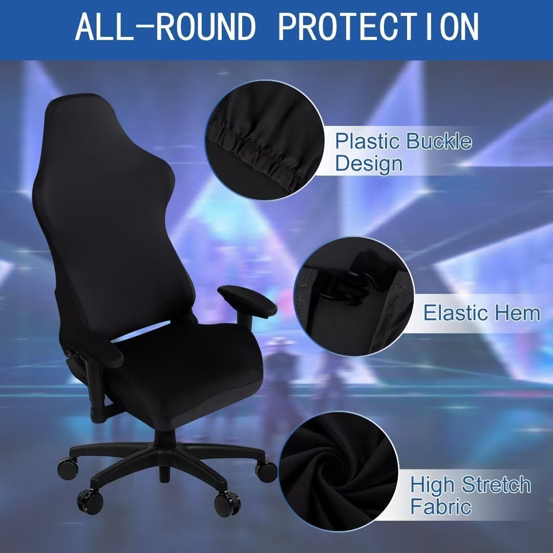SARAFLORA Paquete de 2 fundas para silla de juegos, fundas elásticas para silla de computadora, funda extraíble para silla de oficina, silla