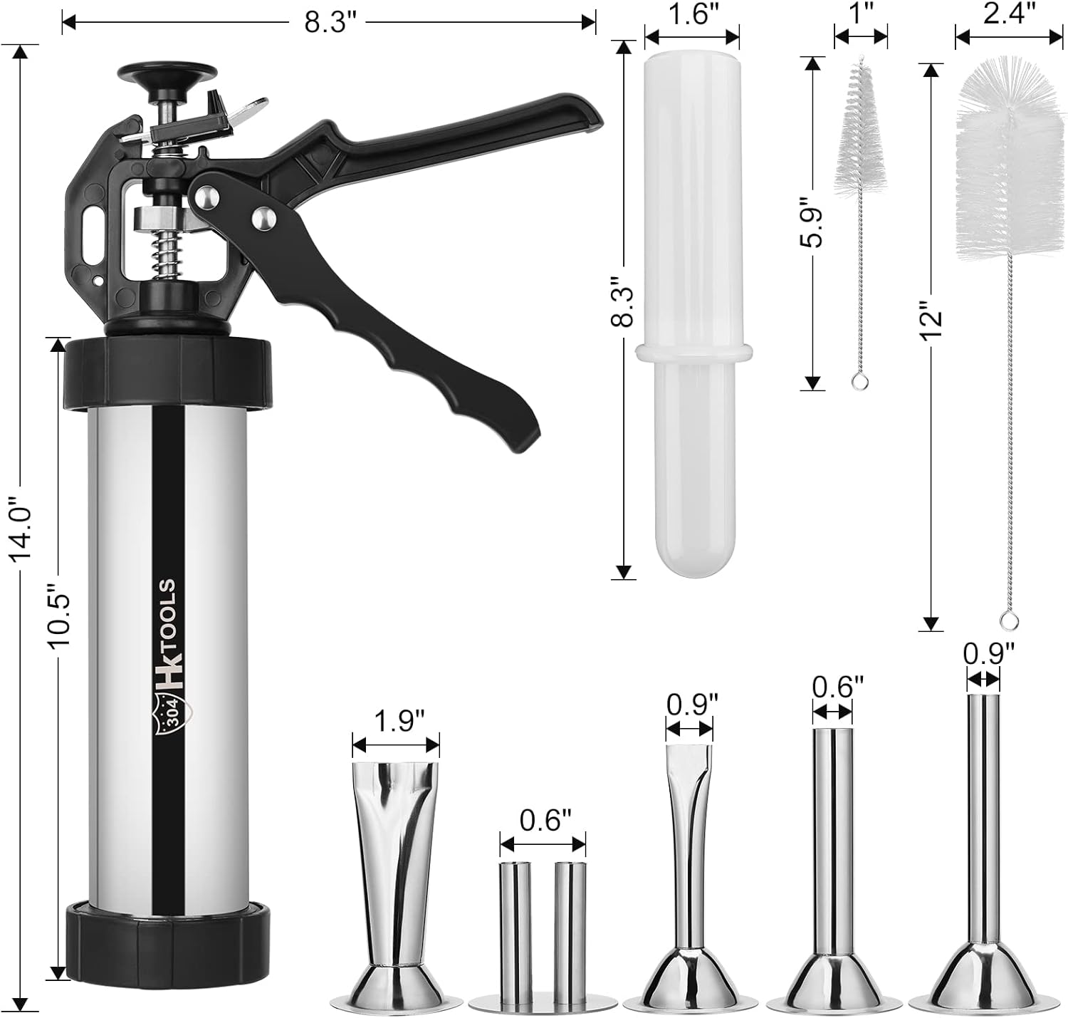 HK Kit de pistola de cecina, pistola para hacer carne seca de res, pistola de carne seca de carne seca de 2 libras, pistola para hacer salchichas de