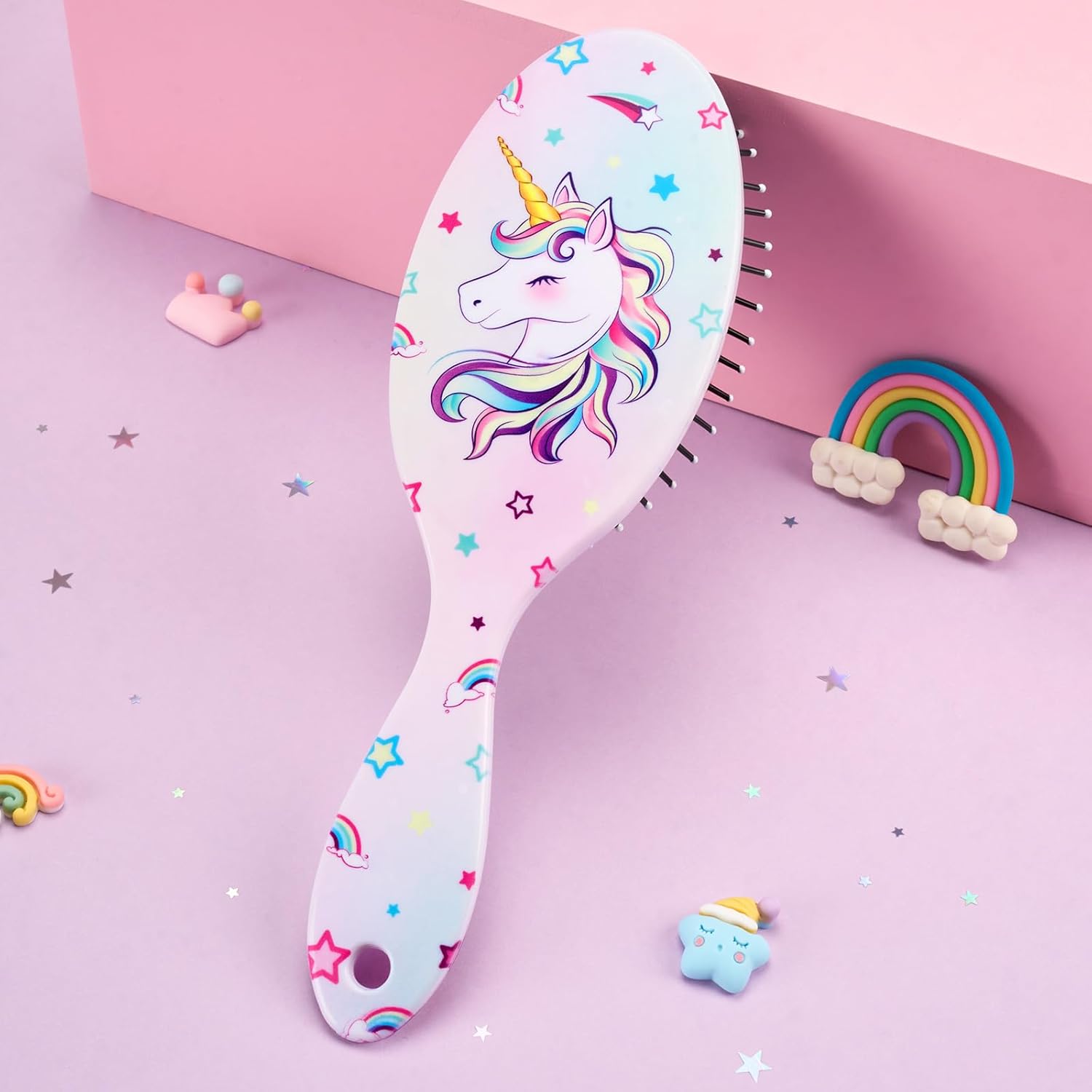 Cepillo de pelo de unicornio para niños pequeños, cepillo de cabello seco y húmedo para todo tipo de cabello, cepillos de pelo para niñas y niños,