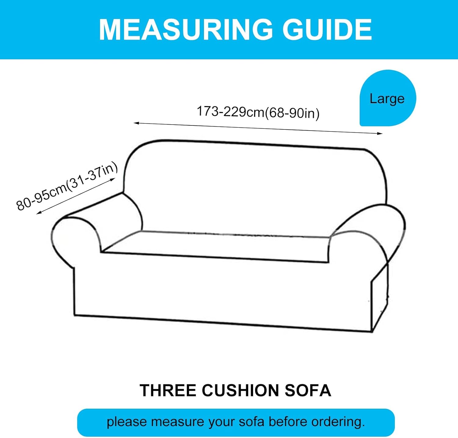 Funda impermeable de 4 piezas para sofá de 3 cojines, funda protectora elástica y lavable para sofá modular, protector de muebles para sala de estar