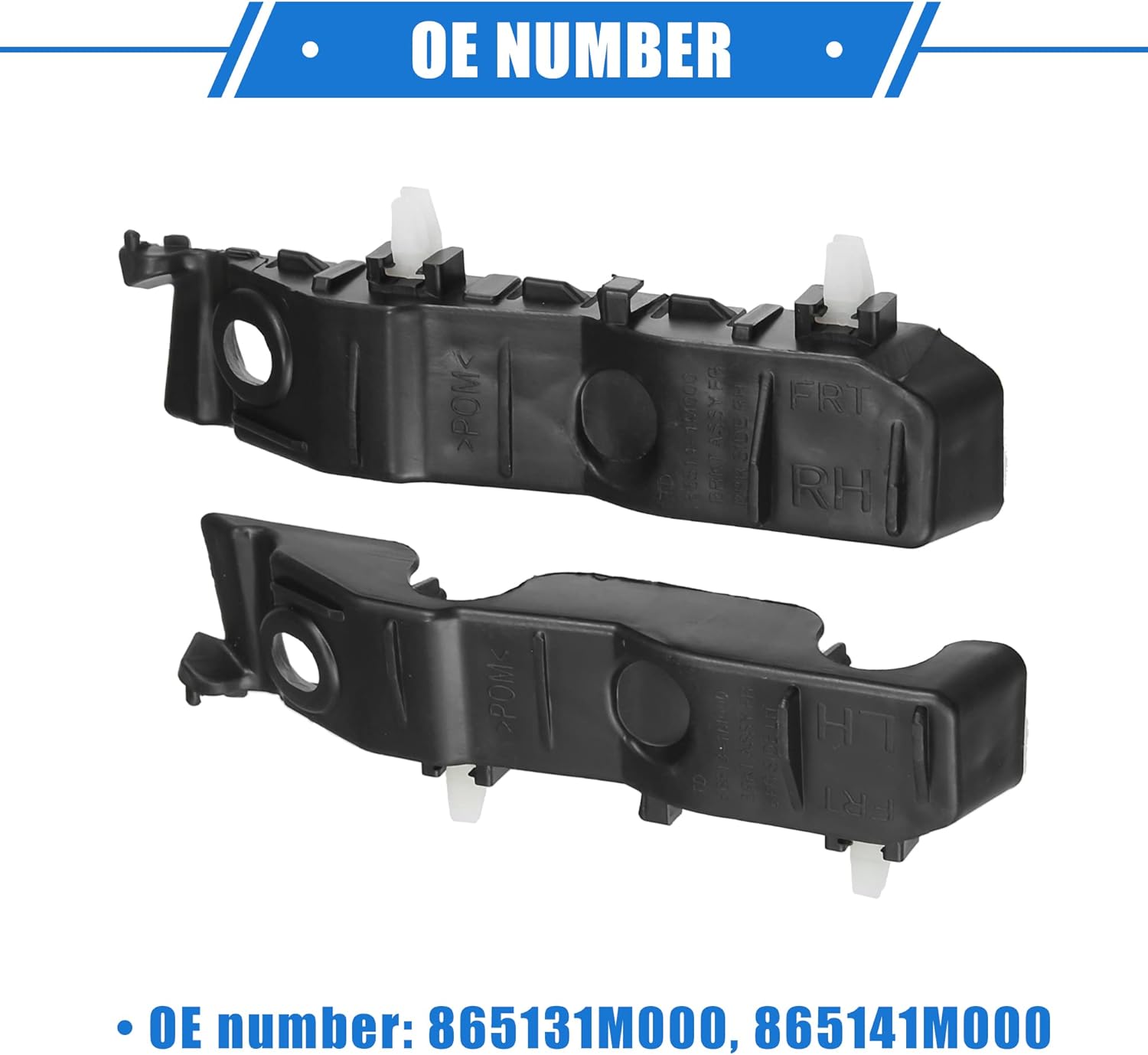 VekAuto 1 par de soportes de parachoques soporte Fender cubierta compatible para Kia Forte 2010 2011 2012 2013, plástico duradero negro delantero