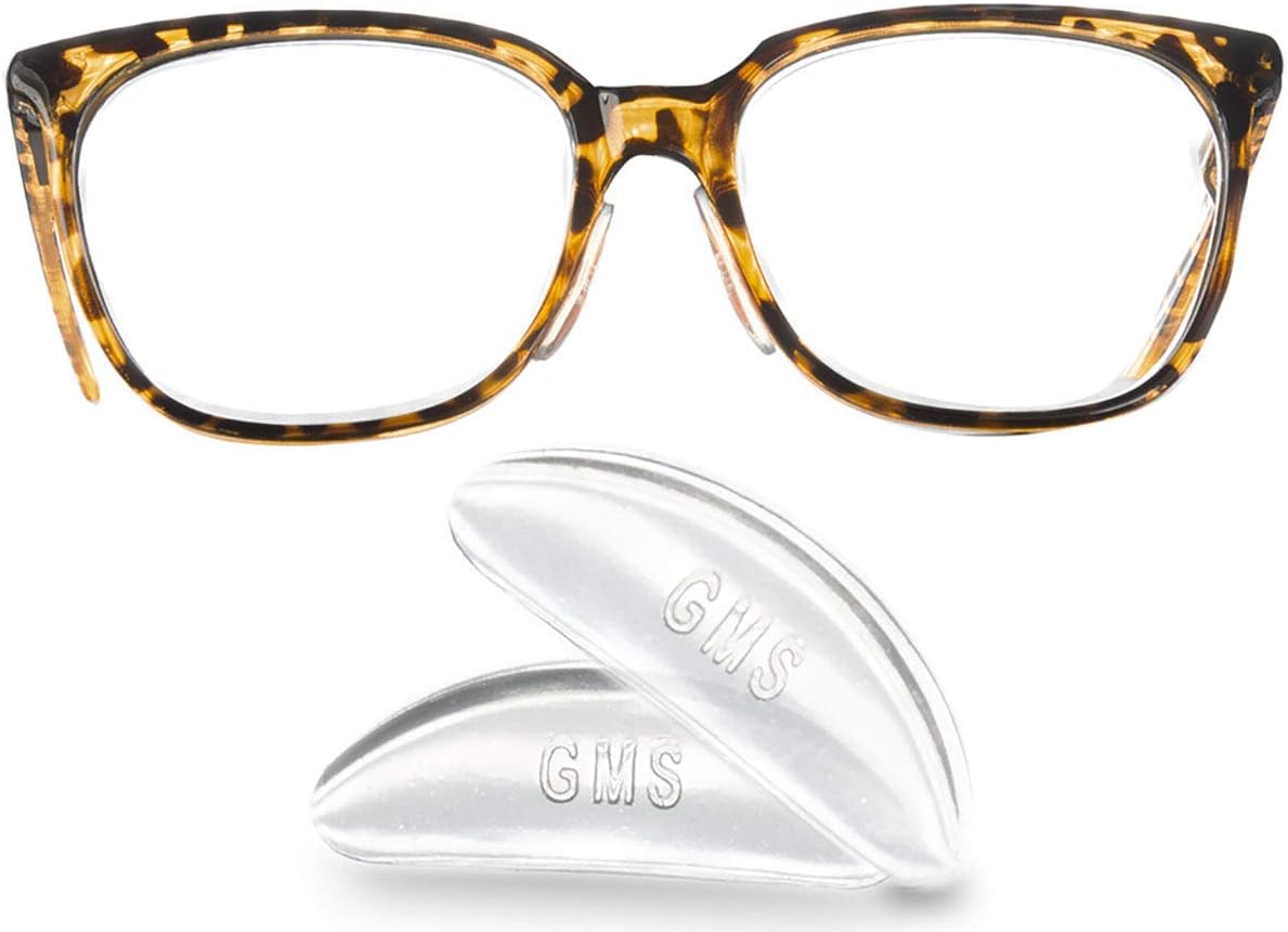 GMS Optical Almohadillas de nariz de silicona contorneadas con adhesivo para niños, antideslizantes y alivio de presión, perfectas para gafas de