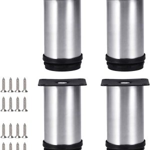 4 patas ajustables para muebles de 4 pulgadas (3.937 in), patas redondas de acero inoxidable, patas redondas de gabinete, patas de cocina ajustables 4 patas ajustables para muebles de 4 pulgadas (3.937 in), patas redondas de acero inoxidable, patas redondas de gabinete, patas de cocina ajustables