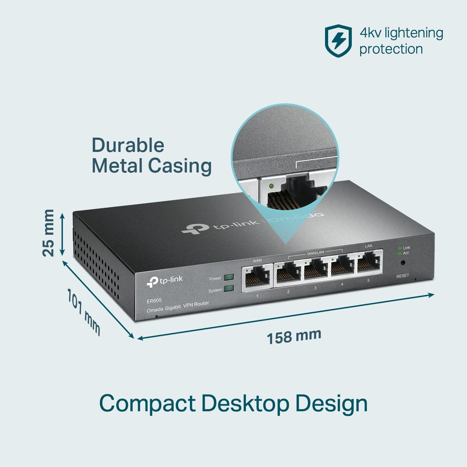 TP-Link Enrutador VPN con cable Multi-WAN  Puertos WAN de hasta 4 Gigabits  Enrutador SMB SPI Firewall  Omada SDN integrado  Balance de carga