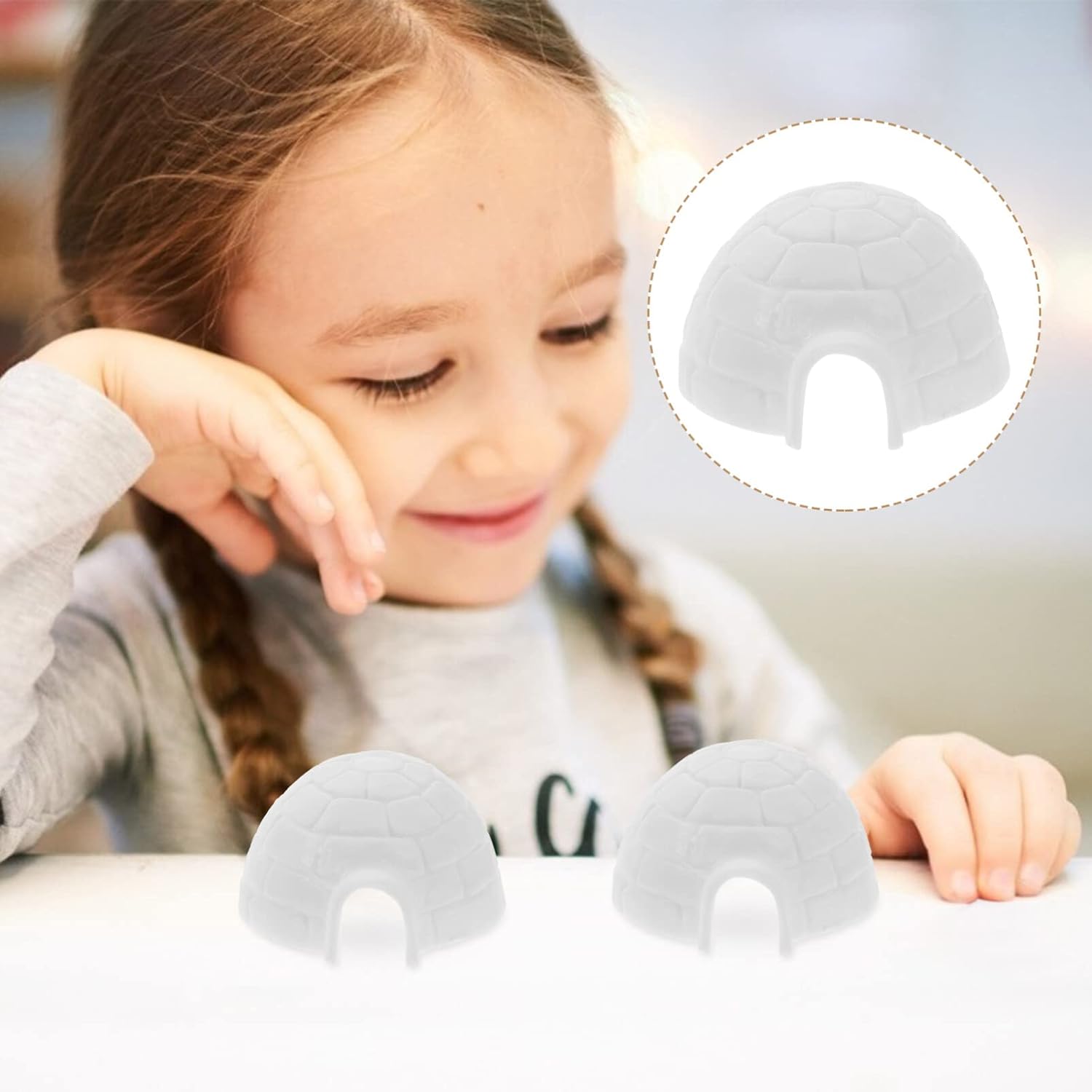 NOLITOY Mini iglú juguetes simulados de casa de hielo modelados figuras árticas juguetes para casa de muñecas de Navidad, decoración de micro
