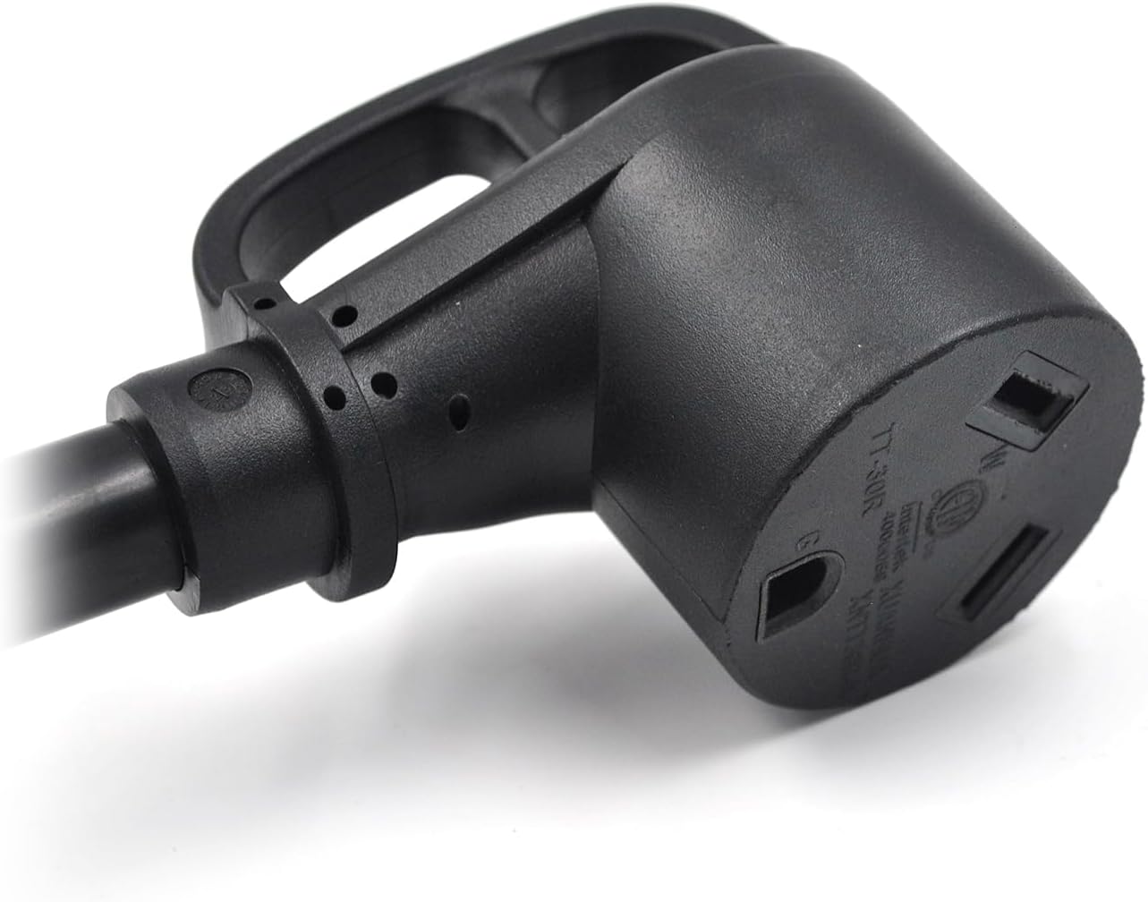 Cable adaptador de generador RV de 4 clavijas a 30 amperios con mango de agarre, bloqueo giratorio L14-30P macho a TT-30R hembra, resistente STW 10