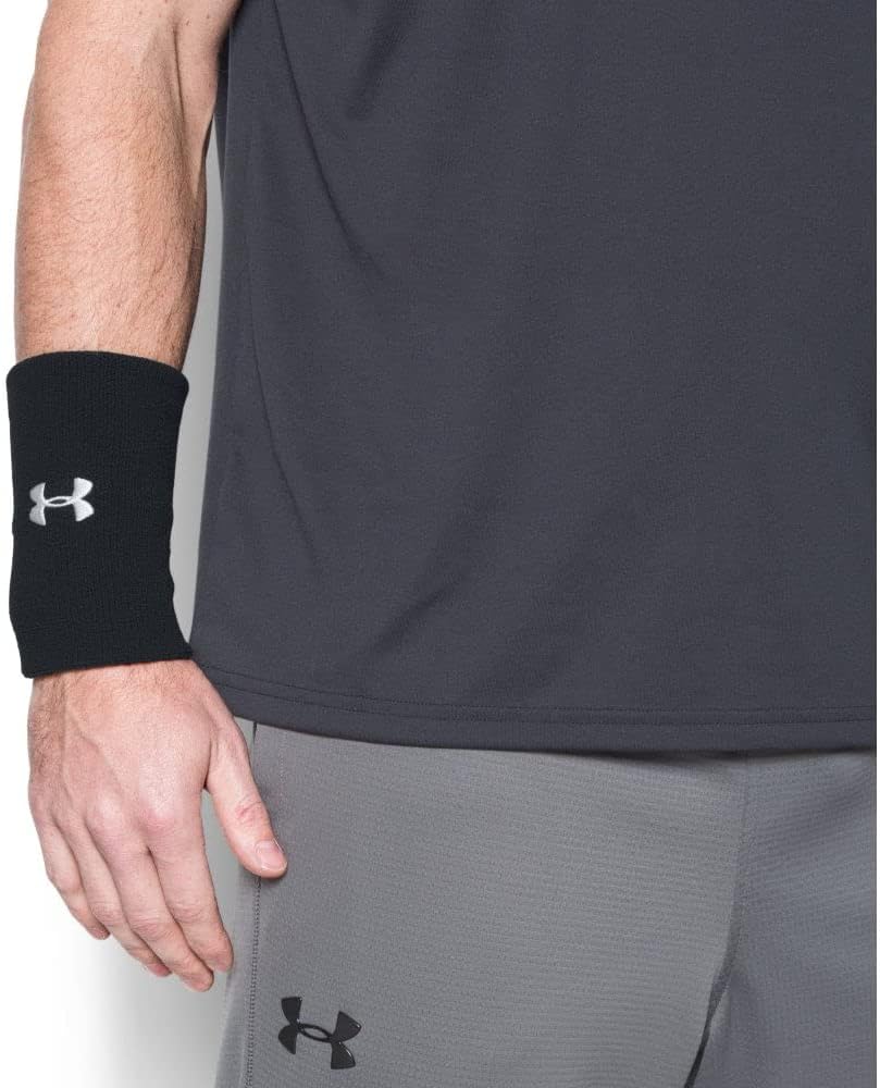 Under Armour Paquete de 2 pulseras de rendimiento para adultos de 6 pulgadas