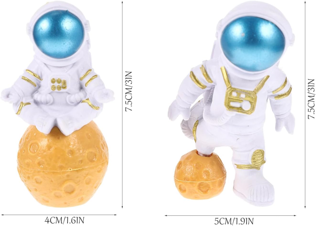 Mipcase 2 piezas de pecera, adornos de paisajismo Betta pecera, astronauta, juguete espacial, escultura, tablero de automóvil, decoraciones para el