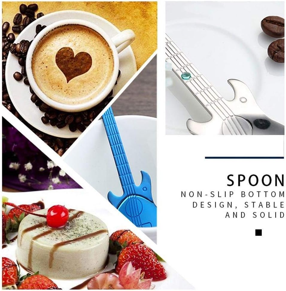 COMIART – Cucharas de café, cucharaditas, cuchara de hielo de postre, cuchara de azúcar, utilizada para mezclar mezclas, cuchara de guitarra de