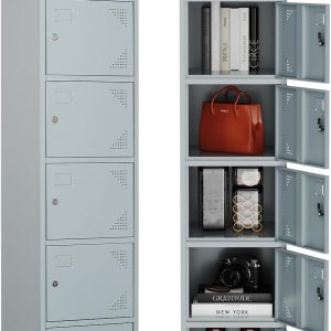 MIIIKO Armario de almacenamiento, armario de almacenamiento de 6 puertas con llaves, armario con cerradura para empleados, escuela, gimnasio y MIIIKO Armario de almacenamiento, armario de almacenamiento de 6 puertas con llaves, armario con cerradura para empleados, escuela, gimnasio y