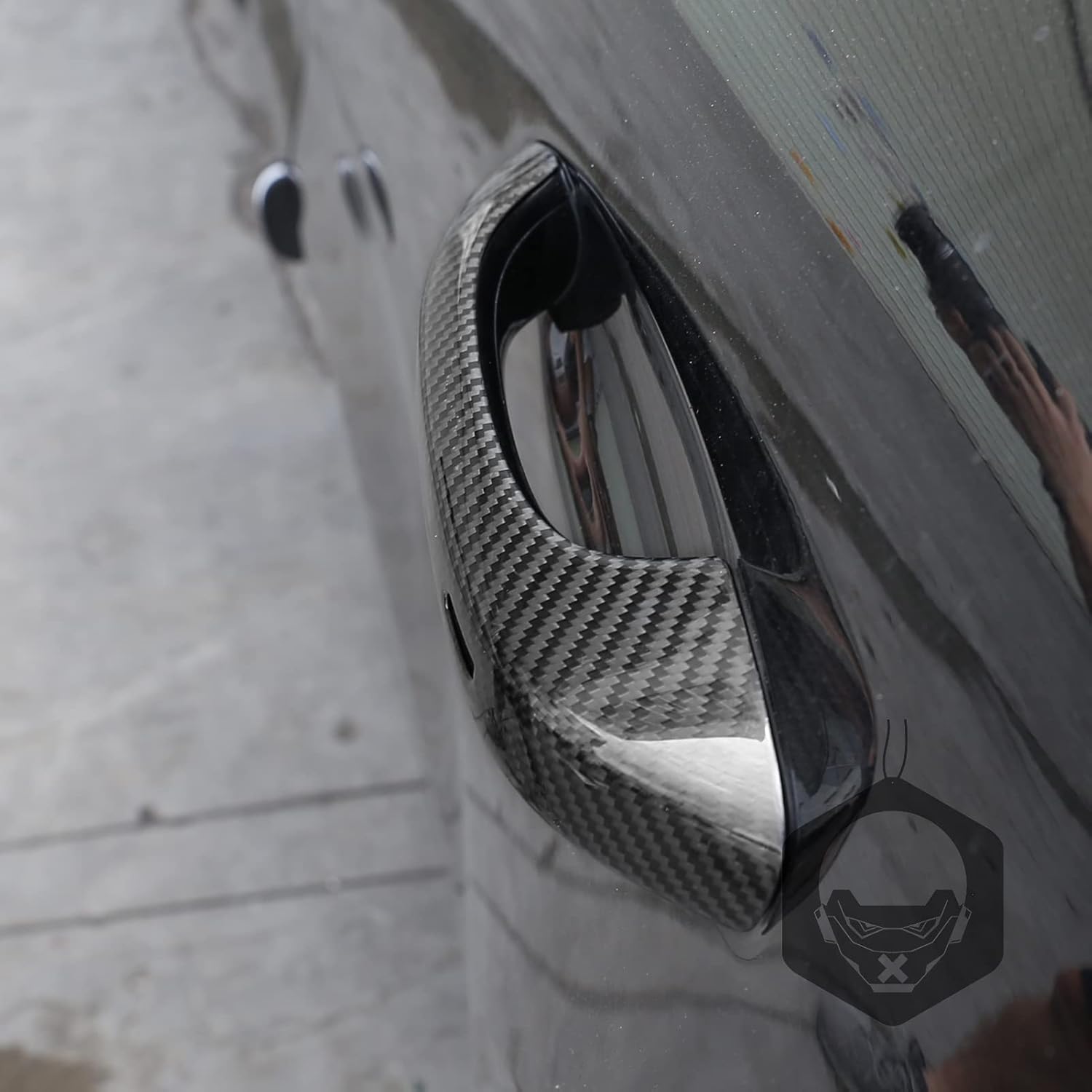 Accesorios interiores de coche Fibra de carbono real Exterior manija de puerta Trim para Porsche Macan 14-20 modelos (con agujero de detección)