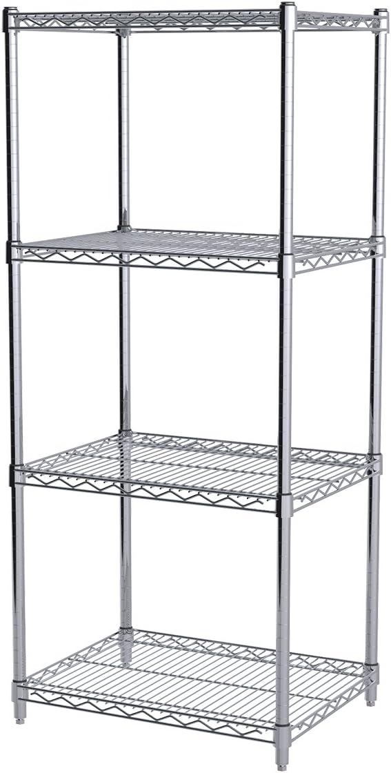 Akro-Mils AWP54UPRIGHT – Sistema de estante vertical de alambre cromado de grado industrial certificado NSF de 54 pulgadas (paquete de 4)