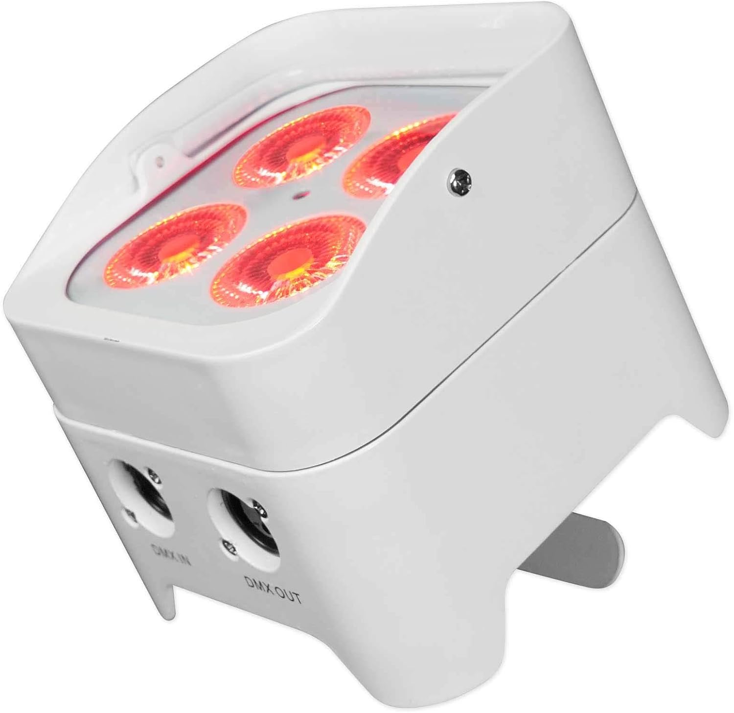 10) Rockville Best PAR 50 – Luces de lavado de batería blancas con DMX+RGBWA+UV inalámbricas