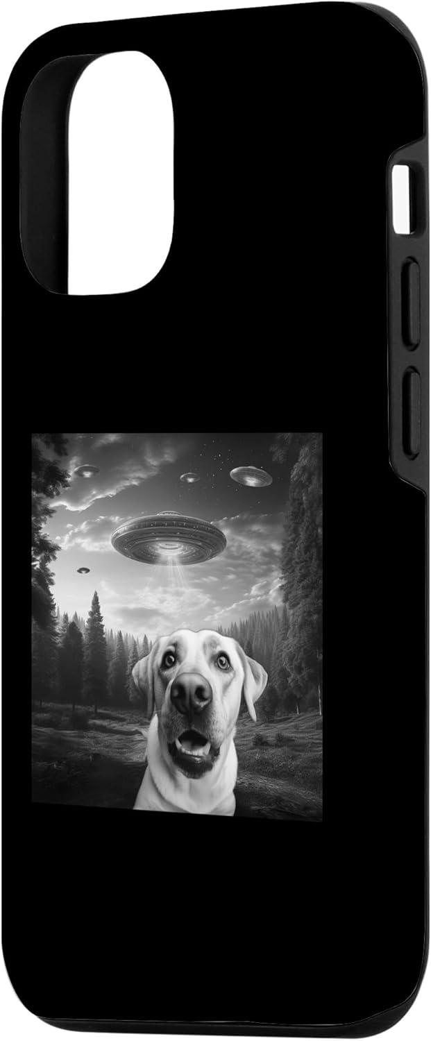 iPhone 14 Pro Alien UFO Selfie Labrador Spaceship Weirdcore Dogs Case