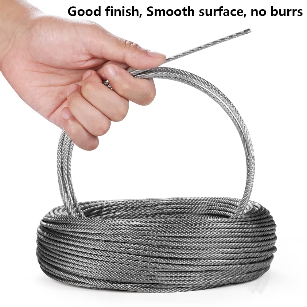 Steel DN Mate Cuerda de alambre de acero inoxidable para aviones de 600 pies de 18 pulgadas para kit de barandilla de cable, cable de barandilla de
