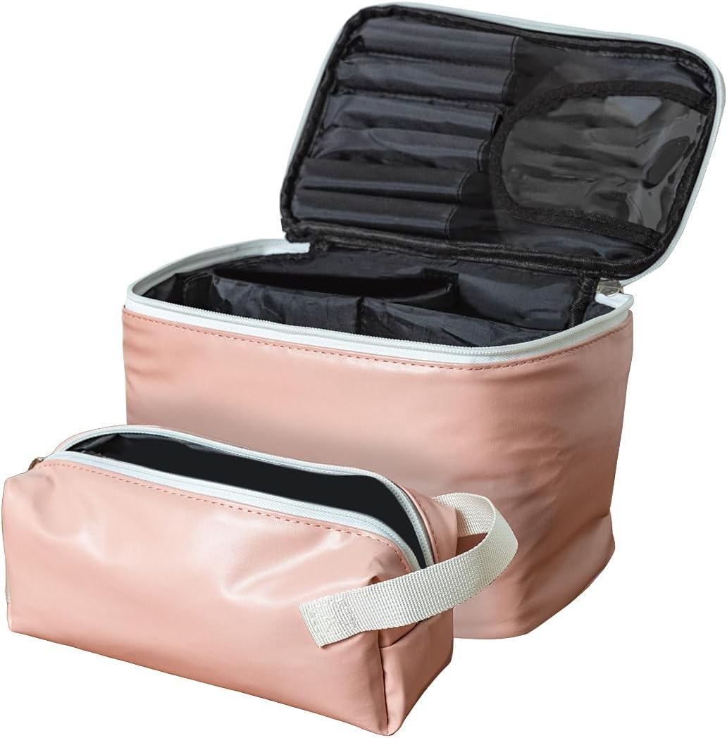 Zunee Bolsa de maquillaje  Bolsa de cosméticos portátil  Bolsa de viaje para cosméticos de gran capacidad  Juego de bolsa de maquillaje (1 bolsa