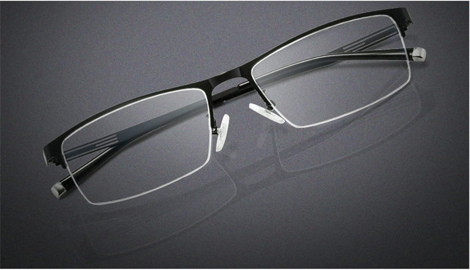 Medio marco de metal para negocios, lectura fotocrómica, visión ajustable para hombre, con lentes multifocales progresivas