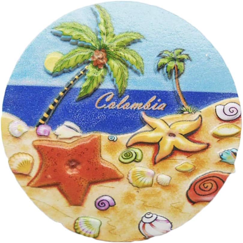 Colombia – Imán de nevera de playa 3D para viajes de recuerdo turístico, imán de refrigerador de Colombia, colección de decoración del hogar y la
