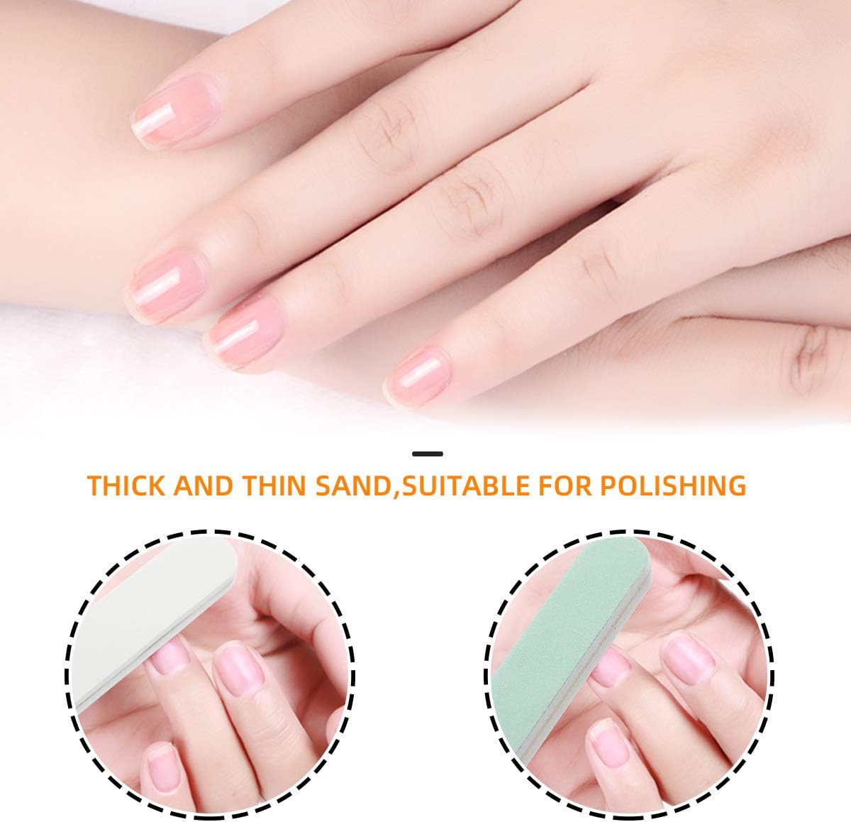 Juego de limas de uñas profesional de manicura y pedicura, limas de uñas de doble cara, kit de aseo de tablero de esmeril, kit de manicura de salón
