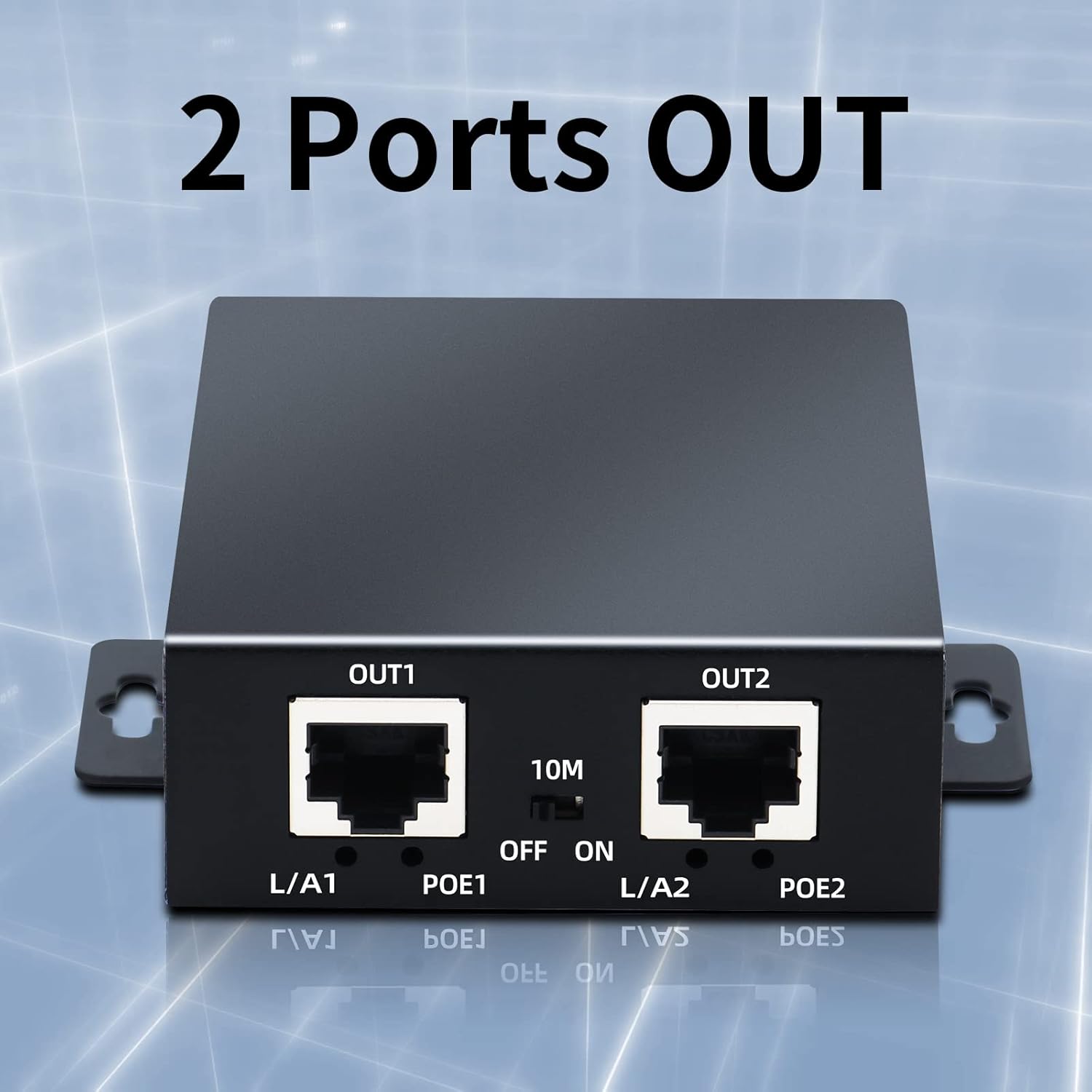SODOLA Extensor POE de 2 puertos 10100 Mbps, repetidor POE 1 en 2 salidas para sistemas de seguridad cámara IP, amplificador PoE, refuerzo PoE,