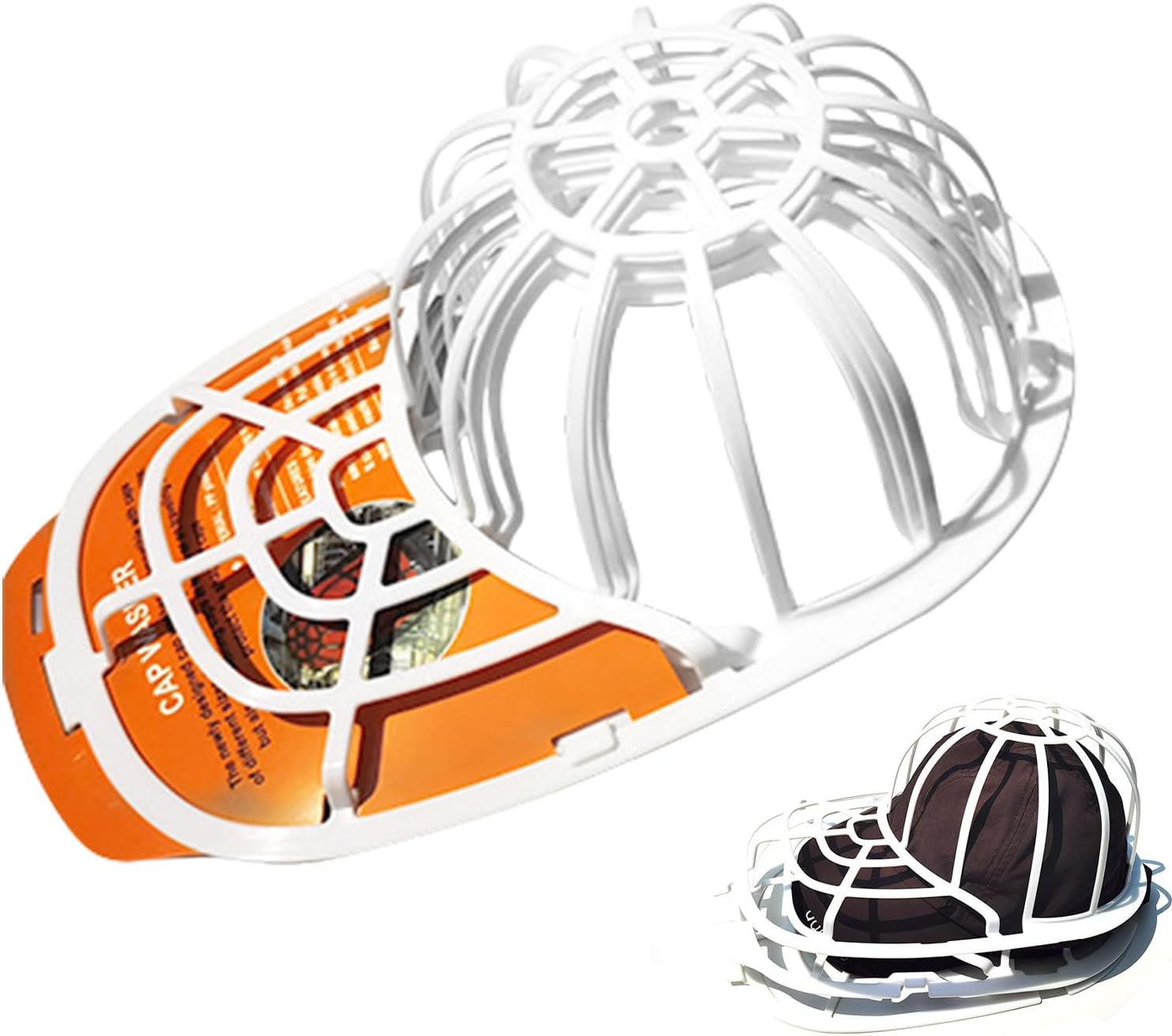 FAIRAH Arandela de sombreros, paquete de 2 soportes de almacenamiento de gorras de béisbol, limpiadores portátiles de gorras de béisbol, jaula de