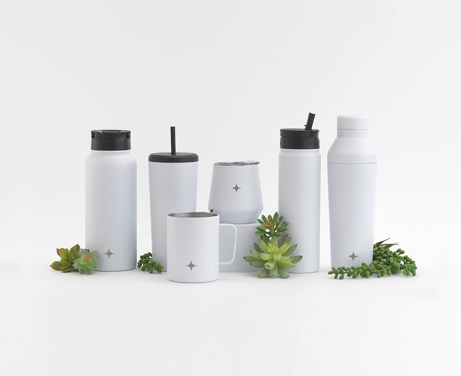 JoyJolt Vaso aislado al vacío de 24 onzas con tapa y popote (2 de cada uno) vaso de acero inoxidable de doble pared al vacío, con forro de cobre