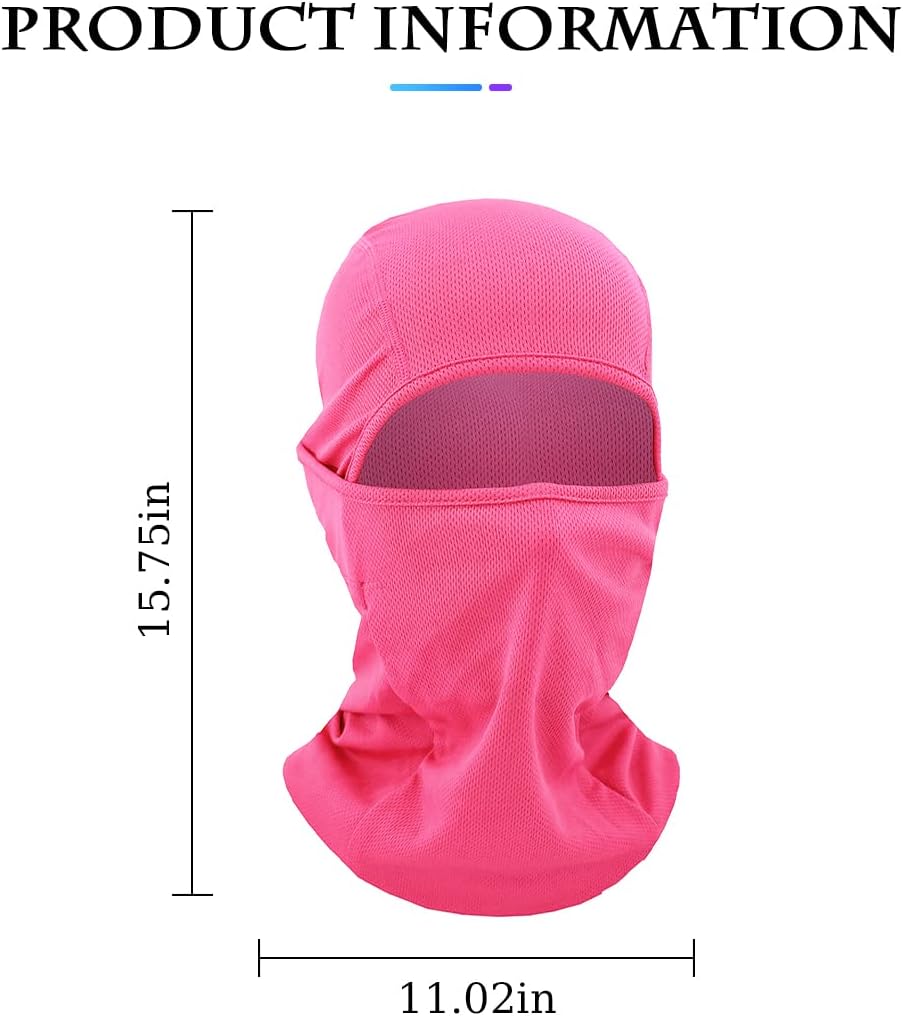 Pasamontañas, máscara facial completa de invierno para hombres y mujeres, esquí, snowboard, motocicleta, protección UV (rojo rosa)