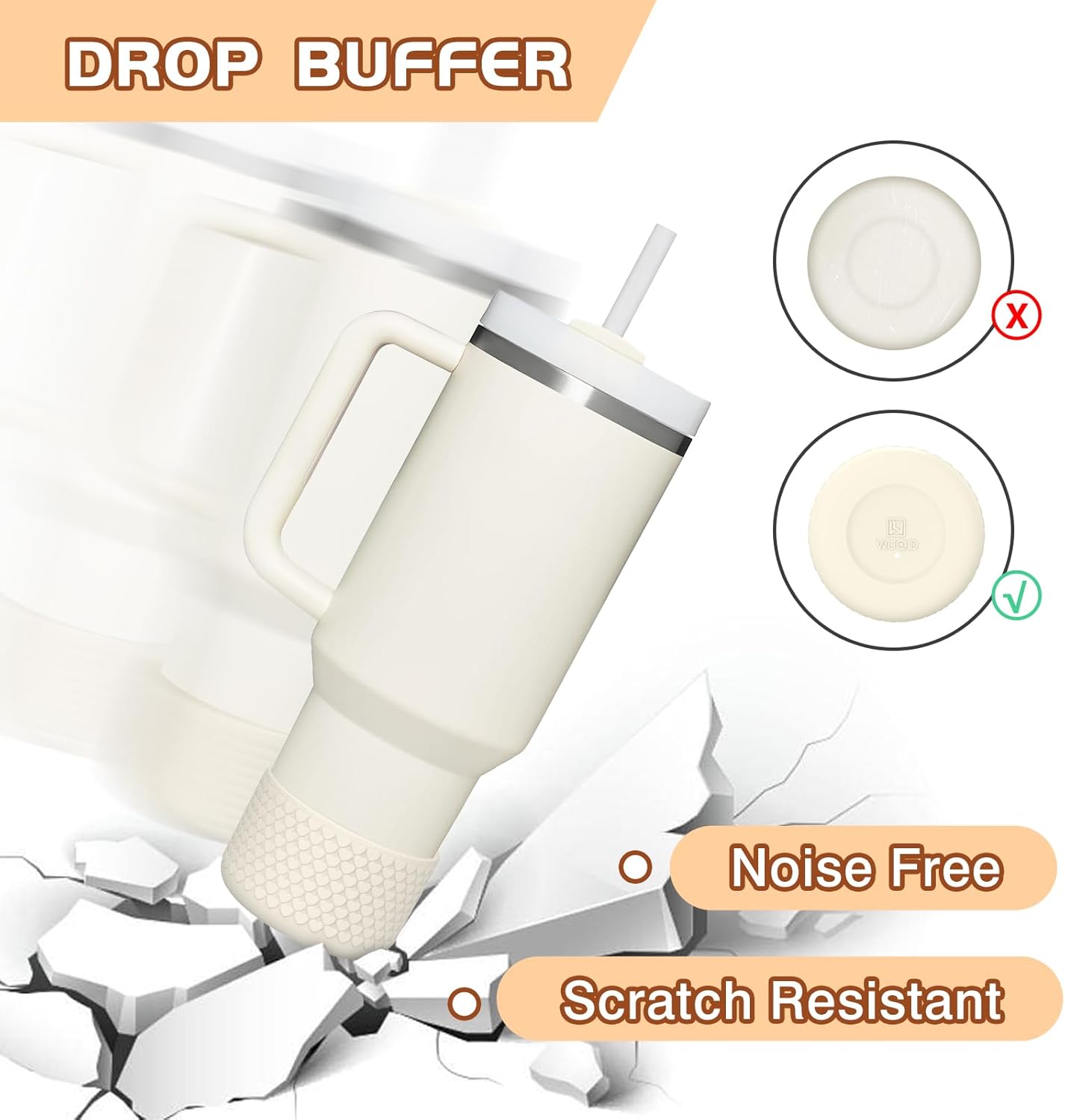 WUQID Bota de silicona con textura en forma de corazón compatible con Stanle Quencher H2.0 e IceFlow Flip de 20 onzas, 30 onzas, 40 onzas y Hydro