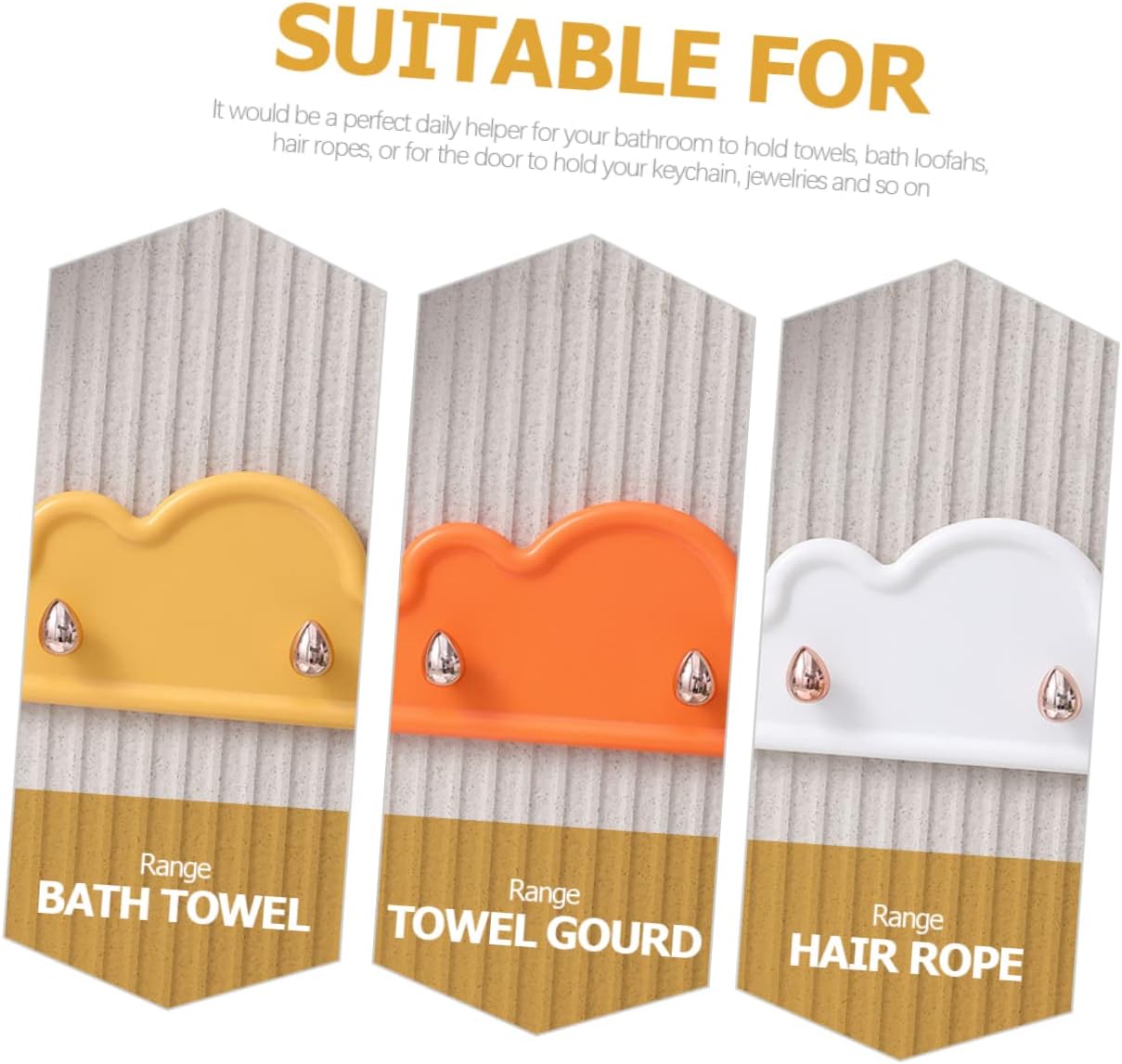 SEWOART Ganchos de almacenamiento con gancho de nube, ganchos de decoración para chaquetas, colgadores de pared de nube, ropa de baño, gancho para