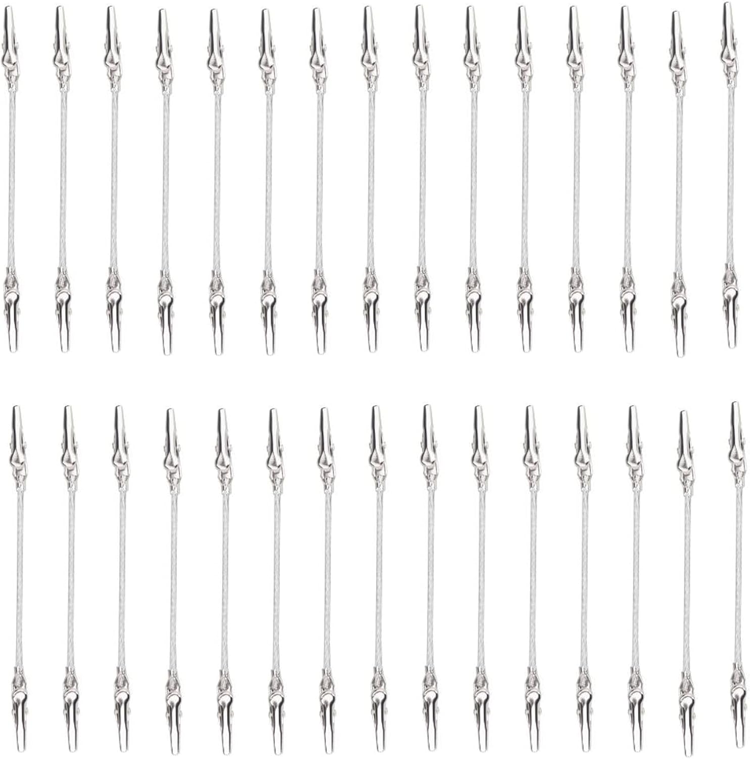 30 piezas de clip de cocodrilo de doble cabeza para fotos, fotos, notas, clips de alambre de metal, abrazaderas para bricolaje5 pulgadas (5.039 in)