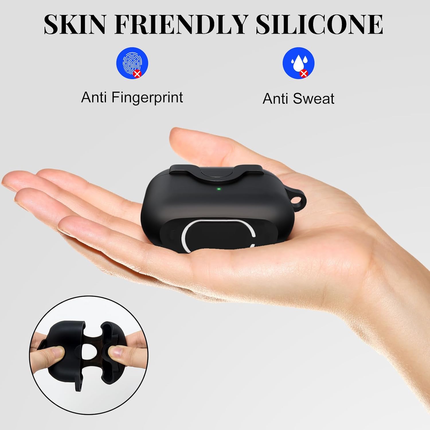 Funda protectora de silicona suave compatible con Apple AirPods 2nd 1st Charging Case LED frontal visible