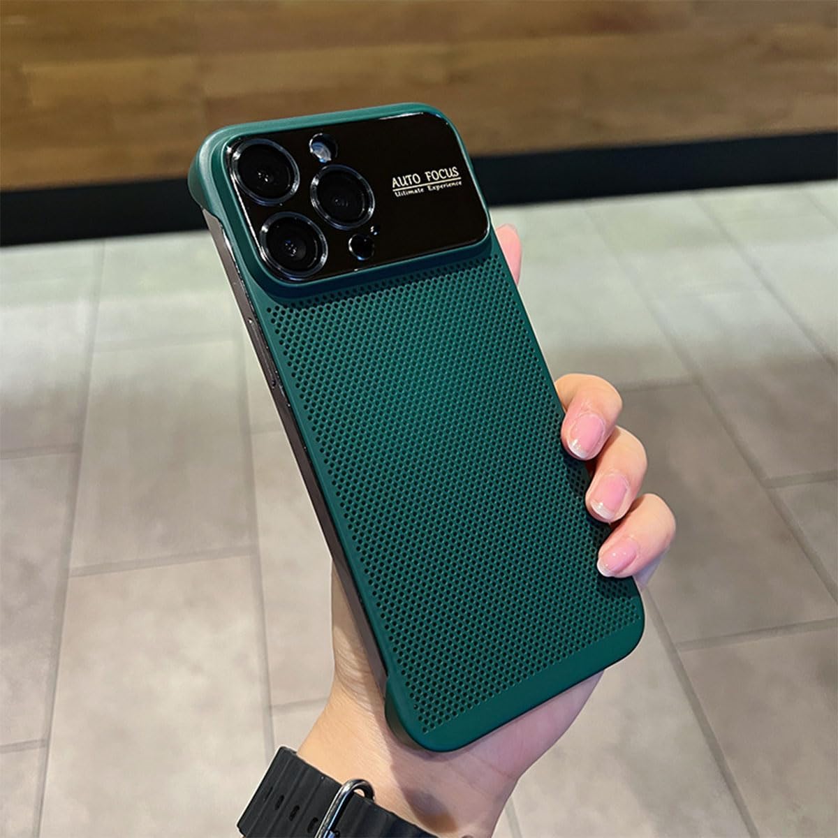 Funda para teléfono con disipación de calor galvanizado con 4000 orificios de enfriamiento, sin bordes de gran ventana para iPhone 141312 ProMax