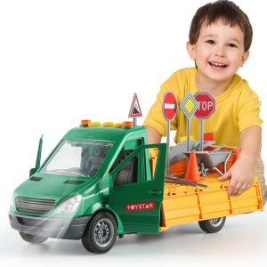 Camión de construcción con módulo de luz + sonido y accesorios para niños pequeños y niños de 3 a 9 años Camión de construcción con módulo de luz + sonido y accesorios para niños pequeños y niños de 3 a 9 años