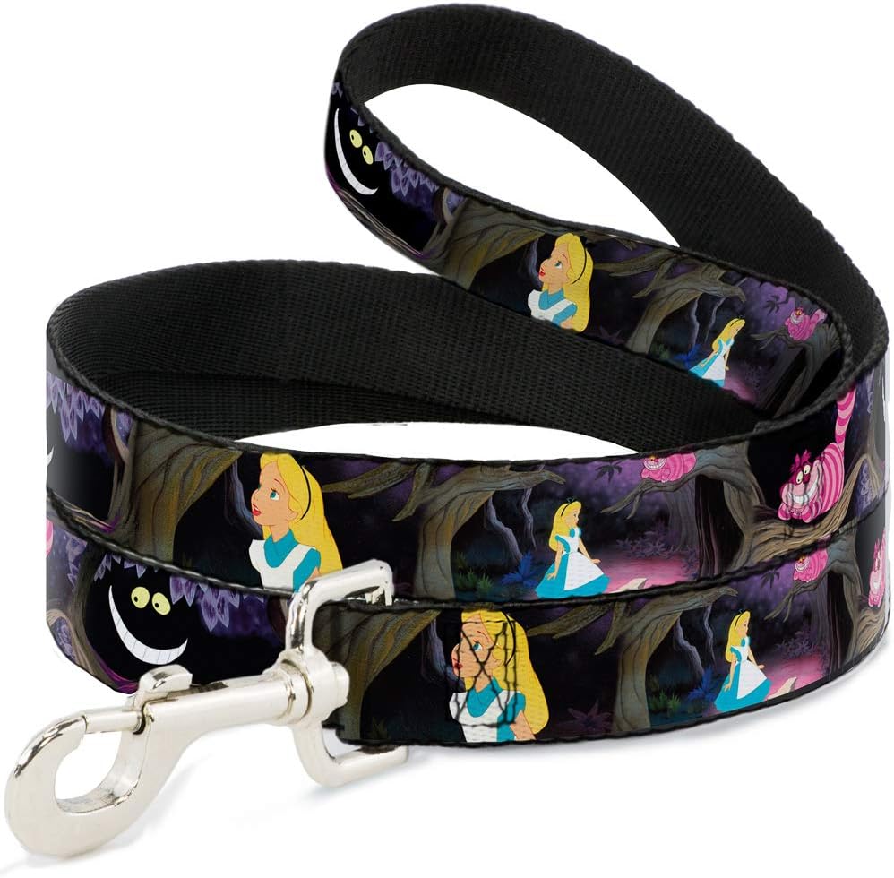 Buckle-Down Correa para mascotas – Escenas de gatos de Alice & the Cheshire – 6 pies de largo – 1.5 pulgadas de ancho