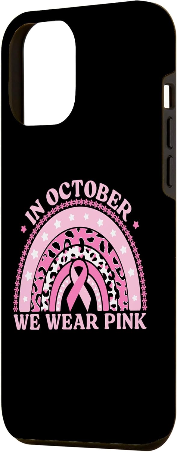 iPhone 13 Pro Max En octubre usamos funda para cáncer de mama de leopardo rosa arcoíris 2023