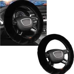 Funda elástica mullida para volante, protector suave de 15 pulgadas para el invierno cálido, fundas antideslizantes y esponjosas para volante de Funda elástica mullida para volante, protector suave de 15 pulgadas para el invierno cálido, fundas antideslizantes y esponjosas para volante de