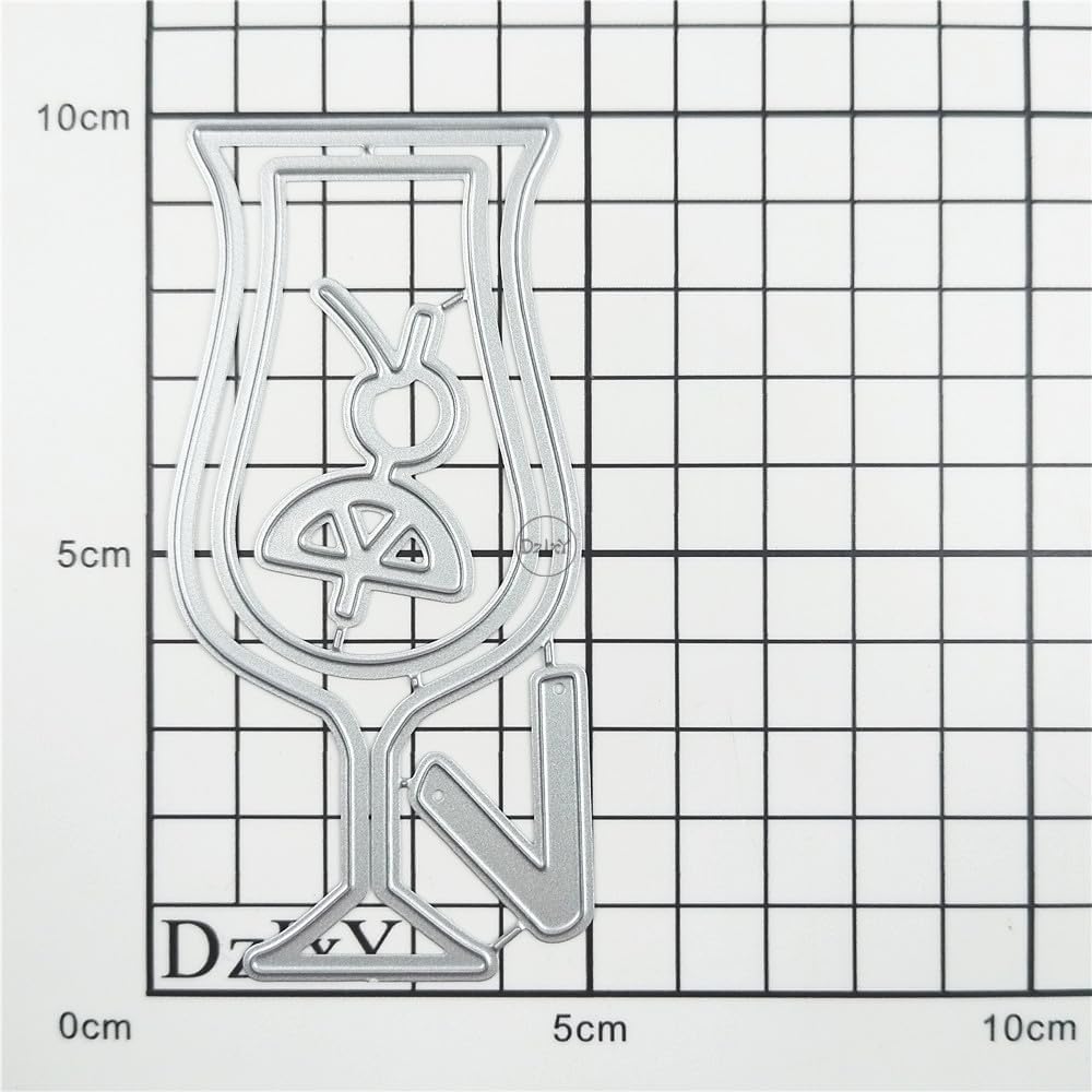 DzIxY Troqueles de corte de metal para copa de vino tinto para kit de fabricación de tarjetas, troqueles de papel en relieve, plantillas de máquina