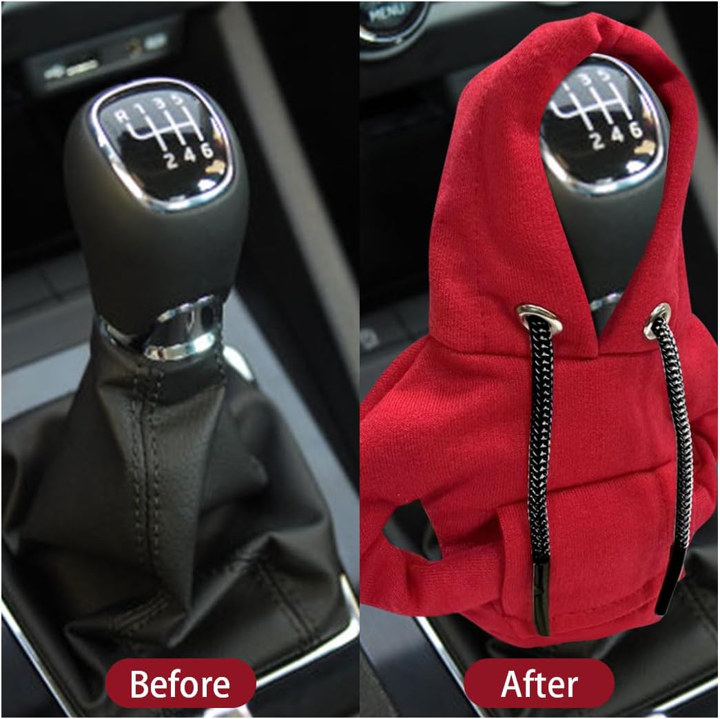 Sudadera con capucha para palanca de cambios de automóvil, cubierta de perilla de palanca de cambios de moda, mini sudadera con capucha para palanca