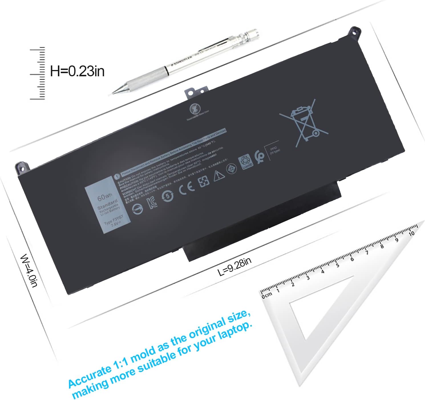 Batería F3YGT 7480 DM3WC para Dell Latitude 7480 7390 7280 7290 7380 7490 E7280 E7480 E7490 12 7000 13 7000 14 7000 Series P733 G P73G 002 P29S002