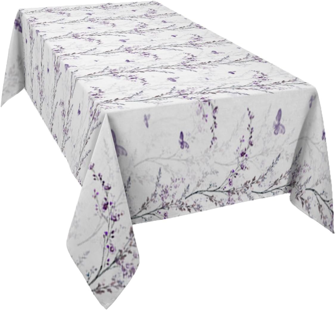 Mantel impermeable floral, mantel decorativo lavable para cocina, comedor, vacaciones, picnic al aire libre, manteles rectangulares de 60 x 120