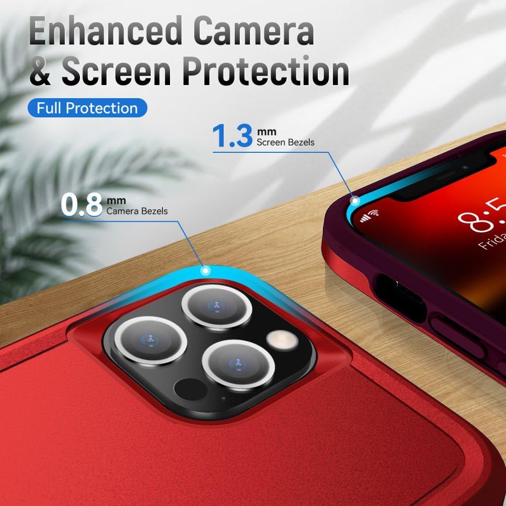 Heavy Duty Strong Armor Hybrid Trailblazer Funda para Apple iPhone 15 Pro Max (rojo)